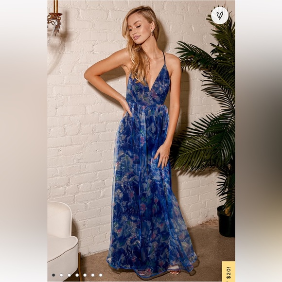 Bloom Wildly Navy Blue Floral Organza Maxi Dress
Lulus - Picture 2 of 4